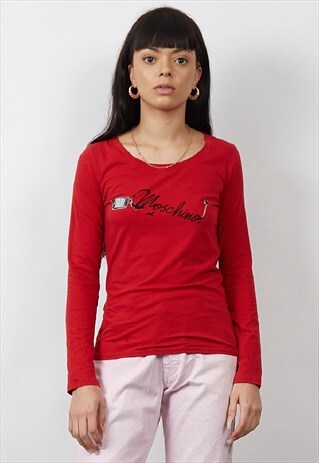 VINTAGE 90'S MOSCHINO RED NAIL POLISH TOP