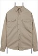 Vintage 90's Wrangler Shirt Plain Denim Long Sleeve Button