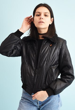 70'S RETRO ATHLEISURE SPORTS SHIMMER PUFFER JACKET