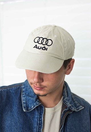 VINTAGE AUDI LOGO BASEBALL CAP HAT 90S X 2.7