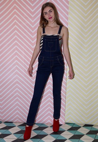 skinny leg dungarees