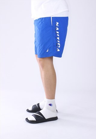VINTAGE MENS NAUTICA BIG LOGO SWIM LOGO SHORTS