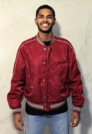 RED VINTAGE CHEVIGNON PADDED BOMBER JACKET A301