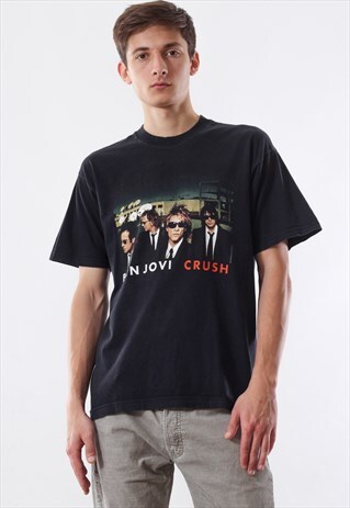 VINTAGE BON JOVI CRUSH TOUR 2000 ROCK BAND TEE 90S BLACK