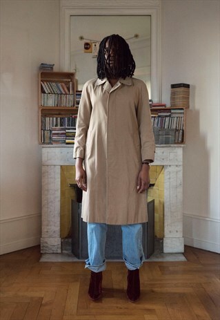 VINTAGE BURBERRY LONG CAR COAT TRENCH COAT (REF/1121)