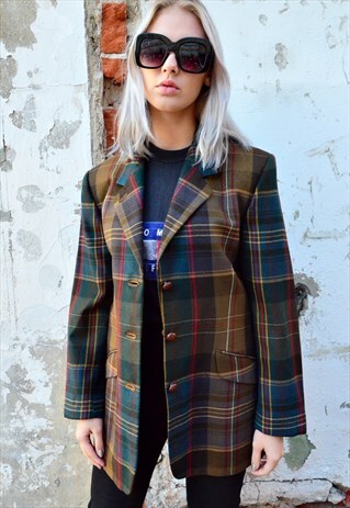 VINTAGE CHECKED BLAZER