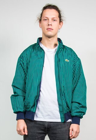 VINTAGE LACOSTE STRIPED BOMBER JACKET