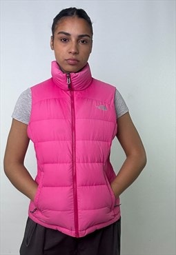 Pink 90s The North Face Nuptse 700 Puffer Jacket Gilet