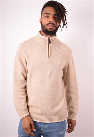 SERGIO TACCHINI MENS VINTAGE JUMPER SWEATER MEDIUM BEIGE 90S