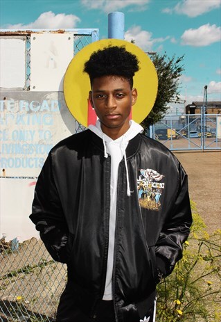 VINTAGE BLACK LINE DANCING BOMBER JACKET