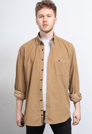 VINTAGE CORDUROY CORD SHIRT BROWN