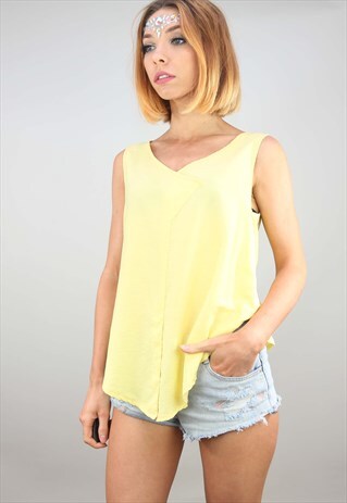 VINTAGE OVERSIZED SUMMER FESTIVAL YELLOW TOP