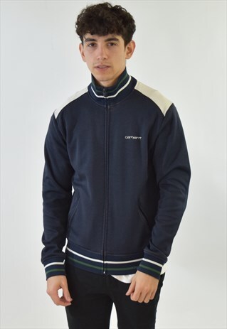 VINTAGE 90S BLUE CARHARTT ZIP UP TRACKSUIT TOP JACKET