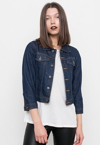 BLUE DENIM CROP JACKET