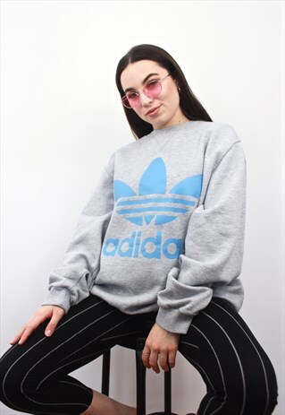 90'S RETRO GREY OVERSIZE SPELL-OUT SWEATSHIRT
