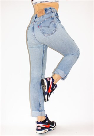 VINTAGE 90'S DISTRESSED STONEWASH BLUE 501 LEVI JEANS