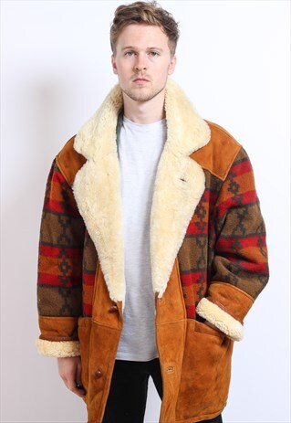 VINTAGE AZTEC FLEECE LINED JACKET