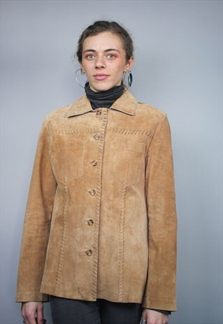 VINTAGE LIGHT BROWN SUEDE JACKET