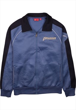 Vintage 90's Puma Sweatshirt Heavyweight Full Zip Up Blue