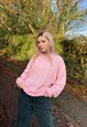 VINTAGE LYLE AND SCOTT EMBROIDERED PINK KNITTED JUMPER
