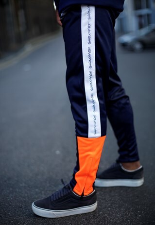 UXR POLY TRACKSUIT BOTTOMS - NAVY BLUE