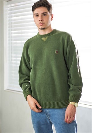 VINTAGE TOMMY HILFIGER JUMPER SWEATER LOGO 90S L 29.4