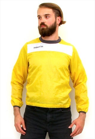 WATERPROOF SPORTS MEN TOP ATHLETIC YELLOW RAIN WINDBREAKER