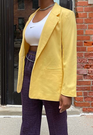 VINTAGE 90S YELLOW WOOL BLAZER
