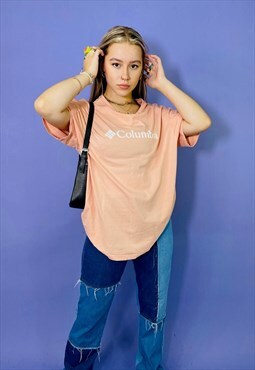 Vintage 90s Peach Pink Columbia T-Shirt