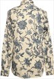 VINTAGE FLORAL WHITE CHAPS SHIRT - S