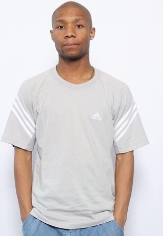 VINTAGE ADIDAS LOGO T-SHIRT GREY