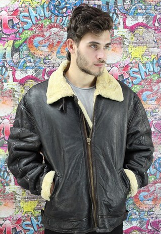 VINTAGE AVIATOR/FLYING JACKET. SHEARLING SHEEP SKIN. UNISEX.