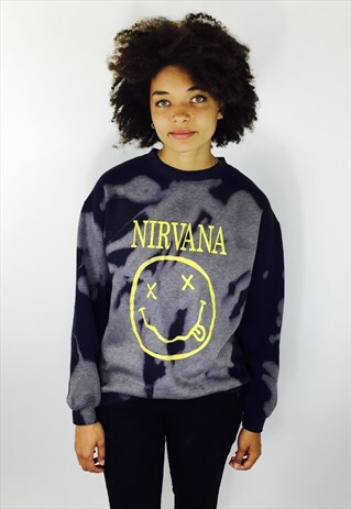 NIRVANA GRUNGE ACID WASH 90S SWEATSHIRT