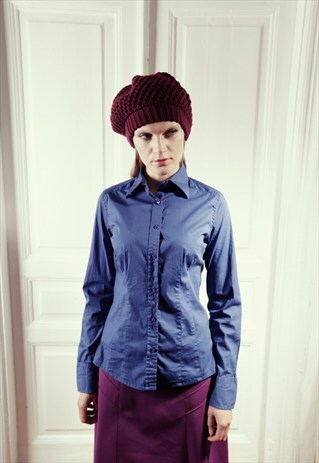 VINTAGE 90'S INDIGO BLUE TIGHT FITTED SHIRT
