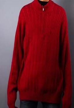 vintage red IZOD  1/4 jumper