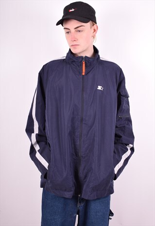 STARTER MENS VINTAGE JACKET XL NAVY BLUE 90'S