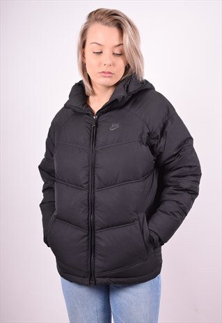 NIKE WOMENS VINTAGE PADDED JACKET MEDIUM BLACK 90'S