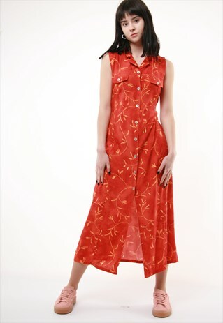 90S VINTAGE MAXI LENGTH GRUNGE FLORAL STYLE DRESS 425