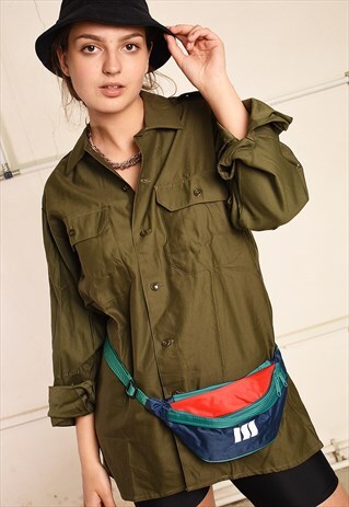 90'S RETRO FESTIVAL MILITARY DAD'S SHIRT TOP