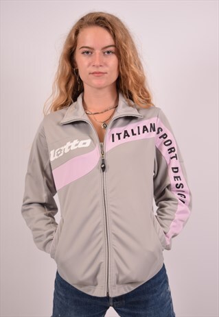 VINTAGE LOTTO TRACKSUIT TOP JACKET GREY