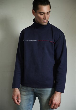 TOMMY HILFIGER NAVY BLUE TURTLENECK . UNISEX