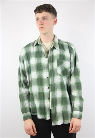 VINTAGE FLANNEL GREEN SHIRT