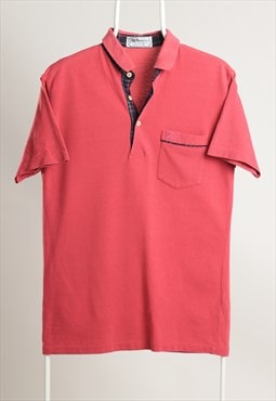 Vintage Polo Shirt Pink with Nova Check Placket Details