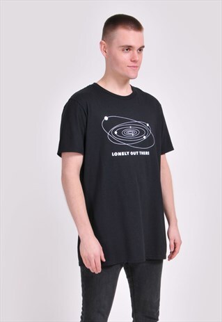 BLACK LONELY OUT THERE T-SHIRT