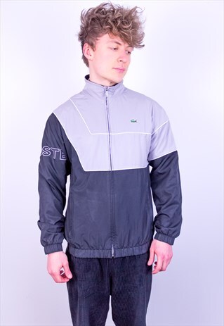VINTAGE LACOSTE JACKET IN BLACK & GREY SMALL