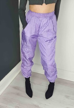 Women's Vintage 90's Lilac Shell Tracksuit Bottoms
