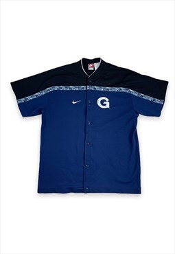 Nike Vintage 90s Georgetown Hoyas Popper Down Jersey Top