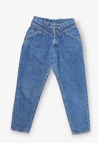 Vintage 80s LEE Pleated Mom Jeans Mid Blue W31 L30 BV15848