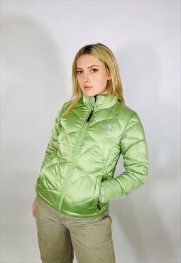 Vintage Rare 90s North Face 550 Down Puffer Green Coat
