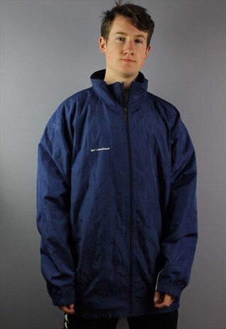 VINTAGE REEBOK WINDBREAKER IN NAVY EMBROIDERED LOGOS